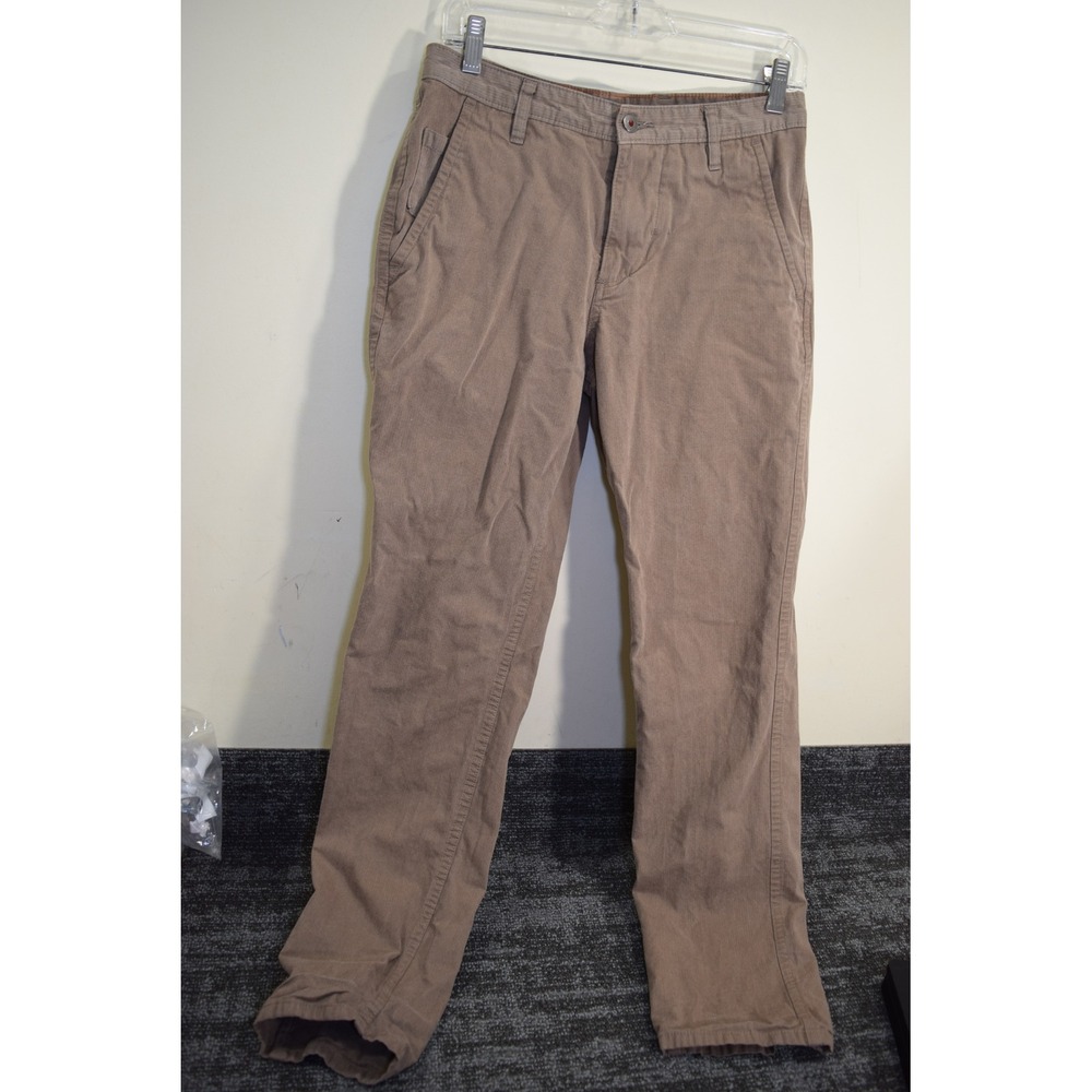 Dockers Mens Chino Pants Brown Herringbone Flat Front Trouser 30x32 Slim Tapered